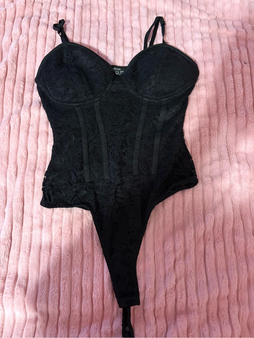 Urban Heritage Black Lace Bustier Bodysuit
